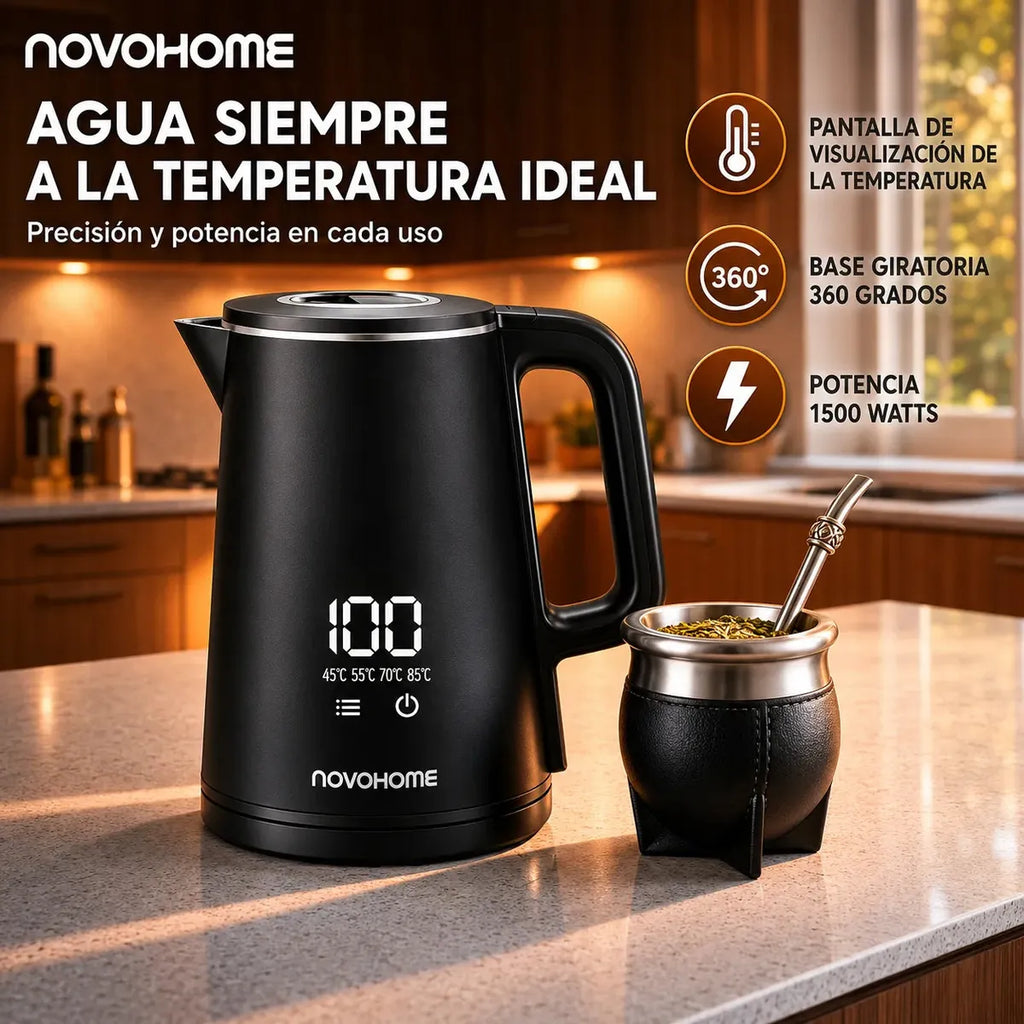 Pava Eléctrica NovaHome 2L Digital Touch | 5 Temperaturas | Acero Inoxidable