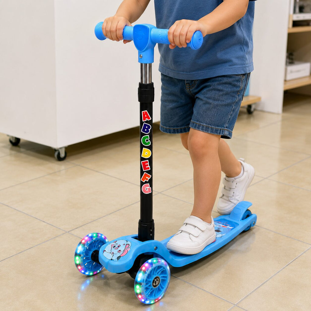 Monopatín Infantil 3 Ruedas con Luces LED | Manillar Ajustable | Antideslizante