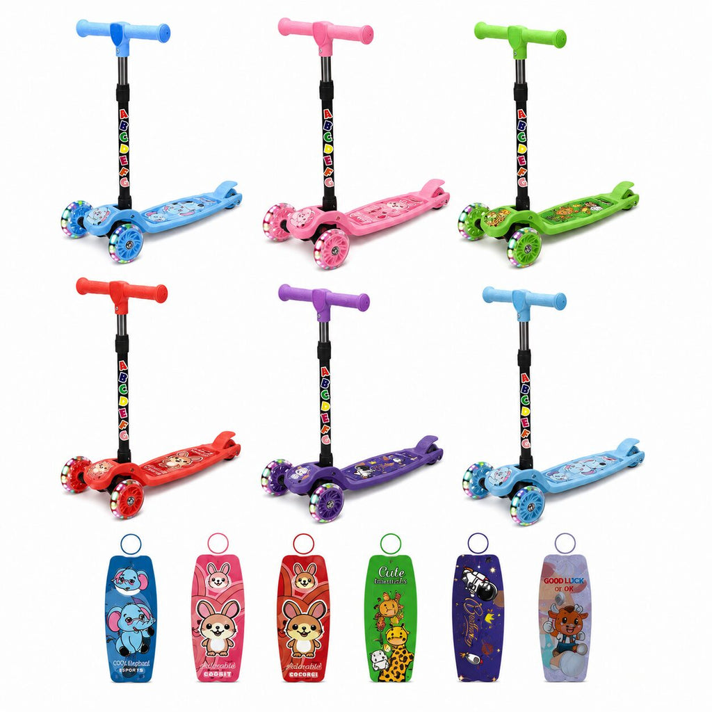 Monopatín Infantil 3 Ruedas con Luces LED | Manillar Ajustable | Antideslizante
