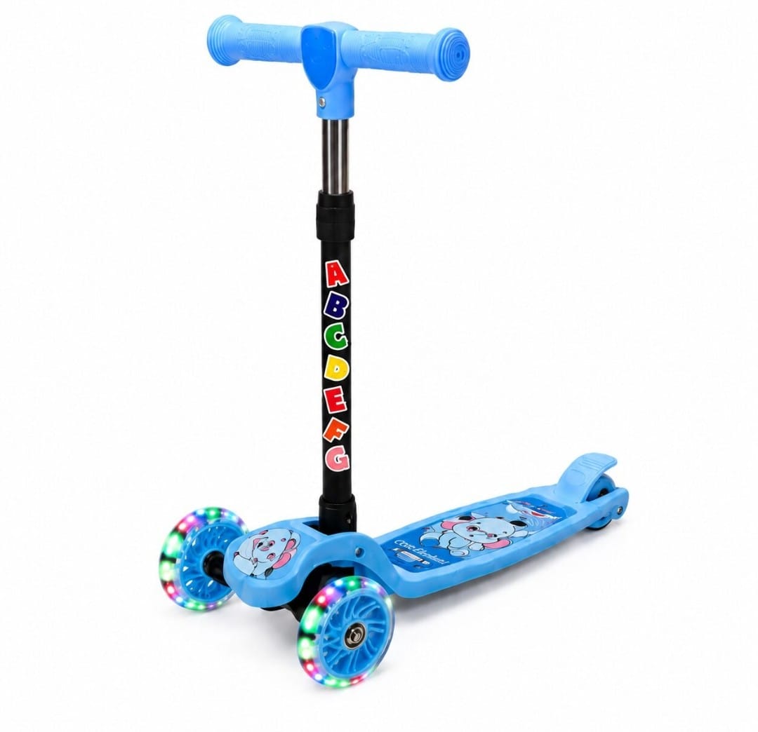 Monopatín Infantil 3 Ruedas con Luces LED | Manillar Ajustable | Antideslizante