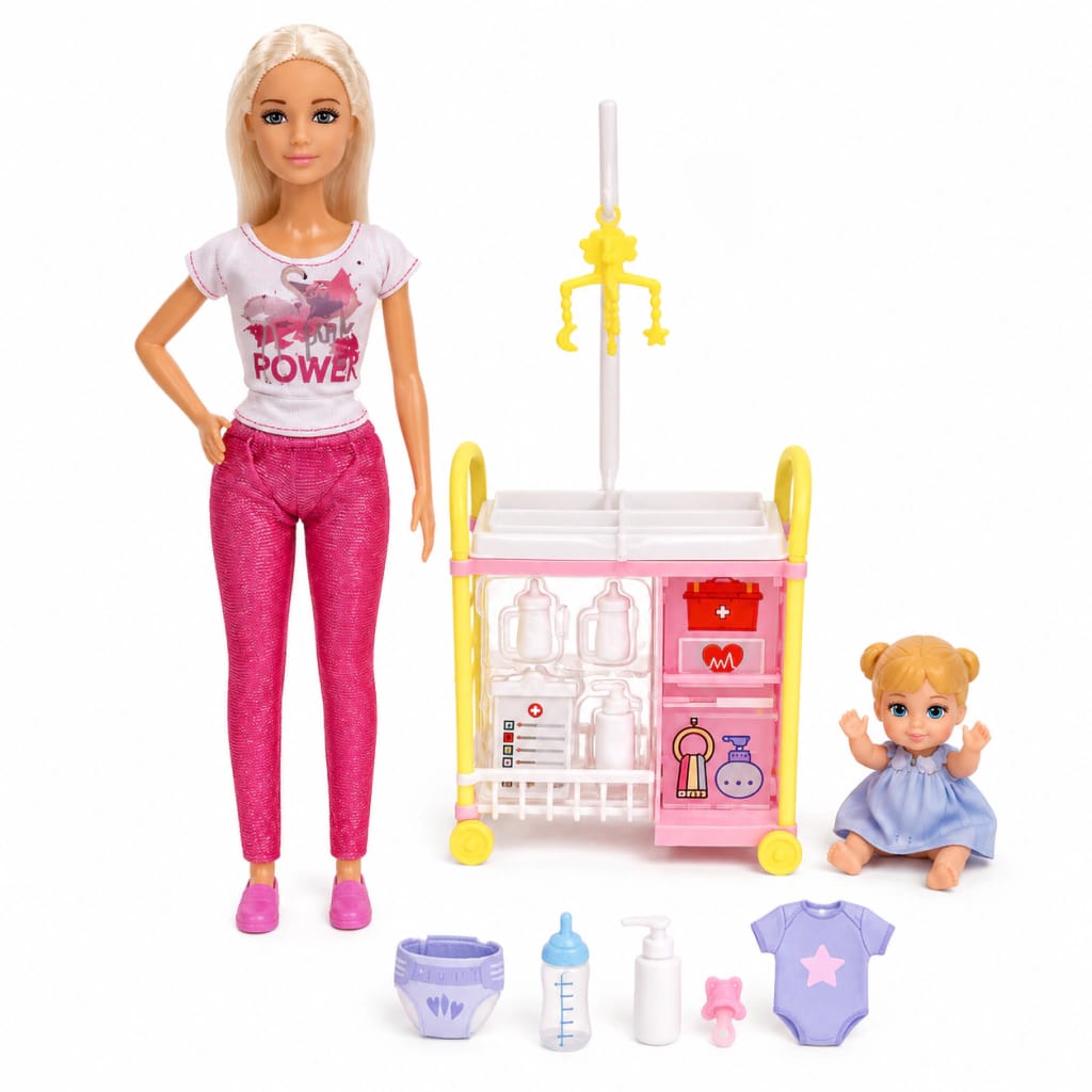 Tiny Niñera - Muñeca con Carrito de Cuidado y Accesorios