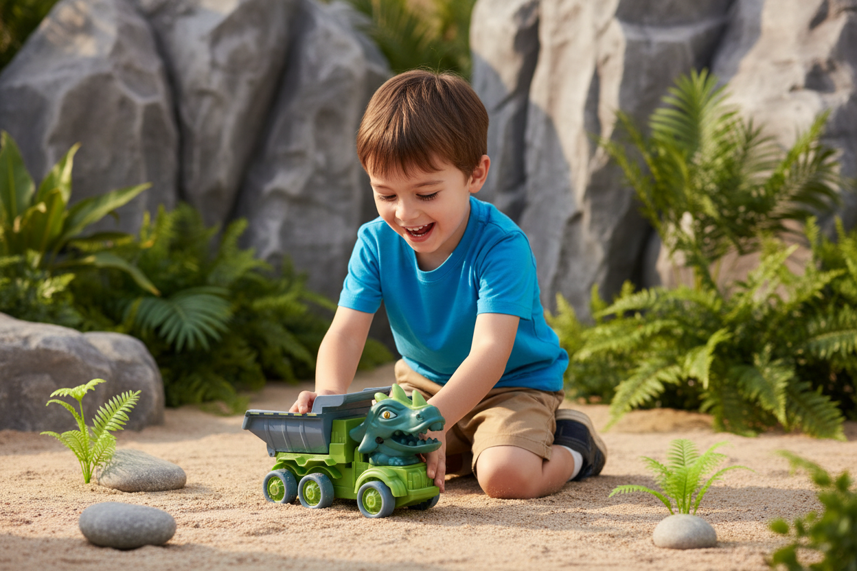 Dinosaur Truck nene al aire libre
